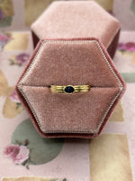 14K oval blue sapphire ring