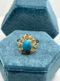 14K Blue Tuquoise Ring