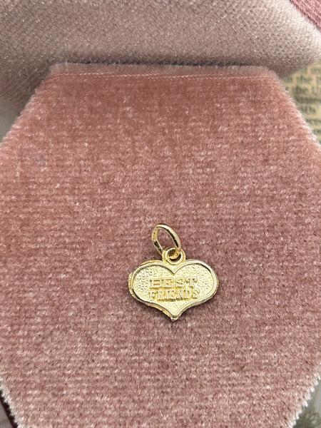 10K Best Friends in Heart Charm