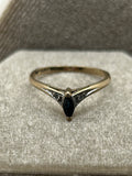 10K marquise sapphire ring