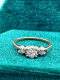 14K 3-stone diamond ring - 0.55 ctw