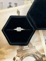 14K Gold 0.83 art-nouveau solitaire diamond ring