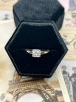 14K Gold 0.83 art-nouveau solitaire diamond ring