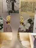 18K Gold Ruby and Diamond Clip-On earrings