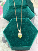 10K peridot and diamond pendant necklace