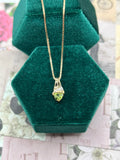 10K peridot and diamond pendant necklace