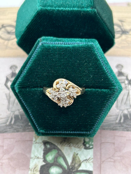 14K Gold Diamond Cluster Ring - 0.70 ctw