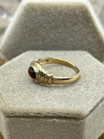 10K Yellow Gold Cabochon Garnet Ring