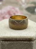 10K yellow matt gold star design band - 10mm