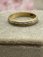 10k white yellow gold design band - 3.5mm wide