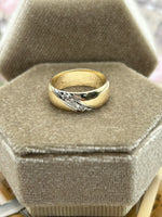 10K yellow gold mini diamond band - 5.50mm wide