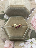 10K yellow gold ruby and diamond band