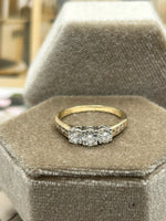 14K Yellow 3-Stone Diamond Ring