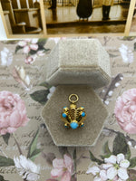 22K Moroccan Chandelier-Style Pendant - Turquoise Stones