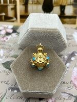 22K Moroccan Chandelier-Style Pendant - Turquoise Stones