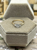 14K yellow gold 3 diamond stone ring - 0.55 ctw