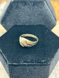 10K textured domed design ring