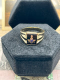 10K black onyx masonic ring