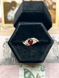 10k garnet and diamond ring