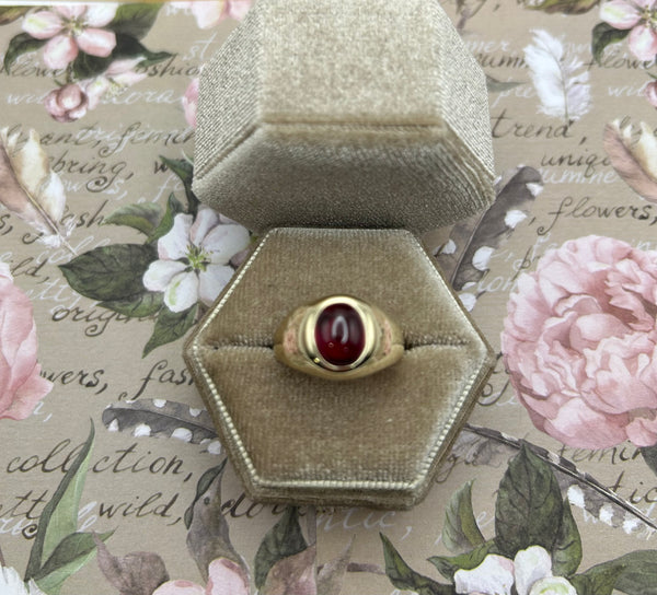 10K oval ruby (synthetic) ring