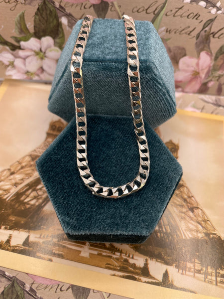 Sterling Silver Flat Bevel Link Chain - 20"