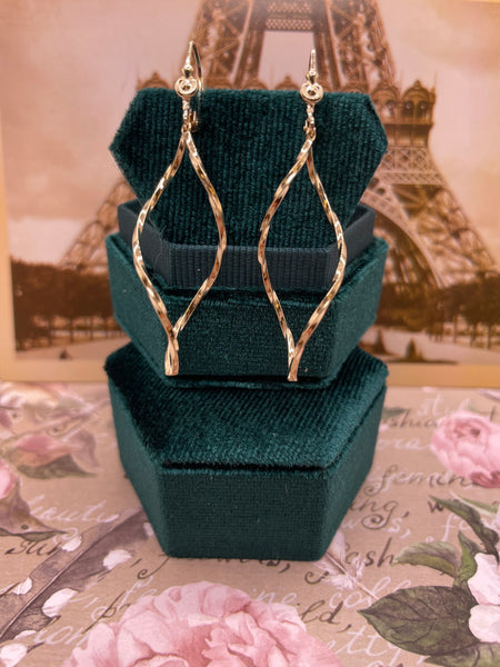10K Twist Leverback Drop Earrings
