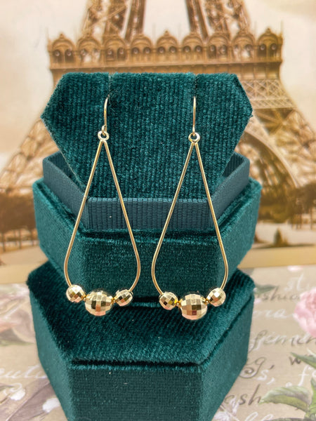 10K Oval Loop Drop Earrings