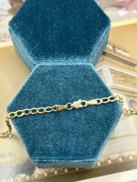 14K 3mm hollow curb chain - 26" / lobster catch enclosure / 4.55g