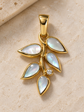 14K Yellow Gold Mother-of-Pearl Leaf Pendant