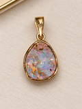 9K Yellow Gold Opal Pendant