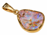 9K Yellow Gold Opal Pendant