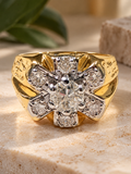 10K Yellow Gold 1.00 CTW Natural Diamond Cluster Ring