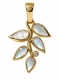 14K Yellow Gold Mother-of-Pearl Leaf Pendant
