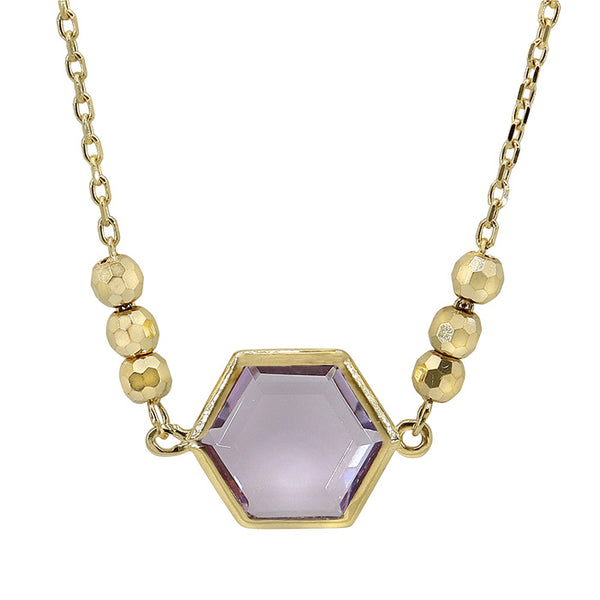 10K Yellow Amethyst Necklace