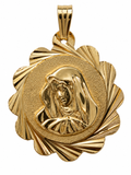 10K Yellow Gold Virgin Mary Pendant