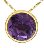10K Yellow Gold Bezel-Set Birthstone Pendant Necklace