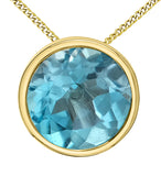 10K Yellow Gold Bezel-Set Birthstone Pendant Necklace