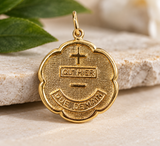 14K Yellow Gold French Love Charm Pendant