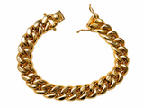 10K Yellow Gold Hollow Curb Link Bracelet – 8"