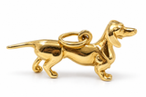 14K Yellow Gold Dachshund Dog Charm Pendant
