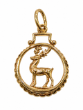 Vintage 10K Yellow Gold Stag Charm Pendant
