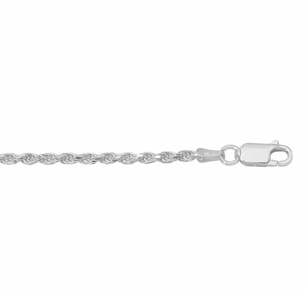 Sterling Silver 1.80mm Diamond Cut Rope Chain