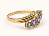 10K Yellow Gold Synthetic Tanzanite-Colour Ring