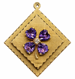 Vintage 14K Yellow Gold Amethyst Heart Pendant