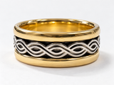 10K Yellow Gold & Silver-Tone Celtic-Inspired Band
