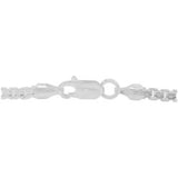 Sterling silver, 3mm , 4 sides diamond cut double links box chain -20"