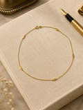 10K Yellow Gold Station Necklace – 14"