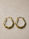10K Two-Tone Hoop Earrings