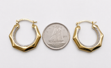 10K Two-Tone Hoop Earrings