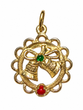 Vintage 10K Yellow Gold Christmas Bell Charm Pendant